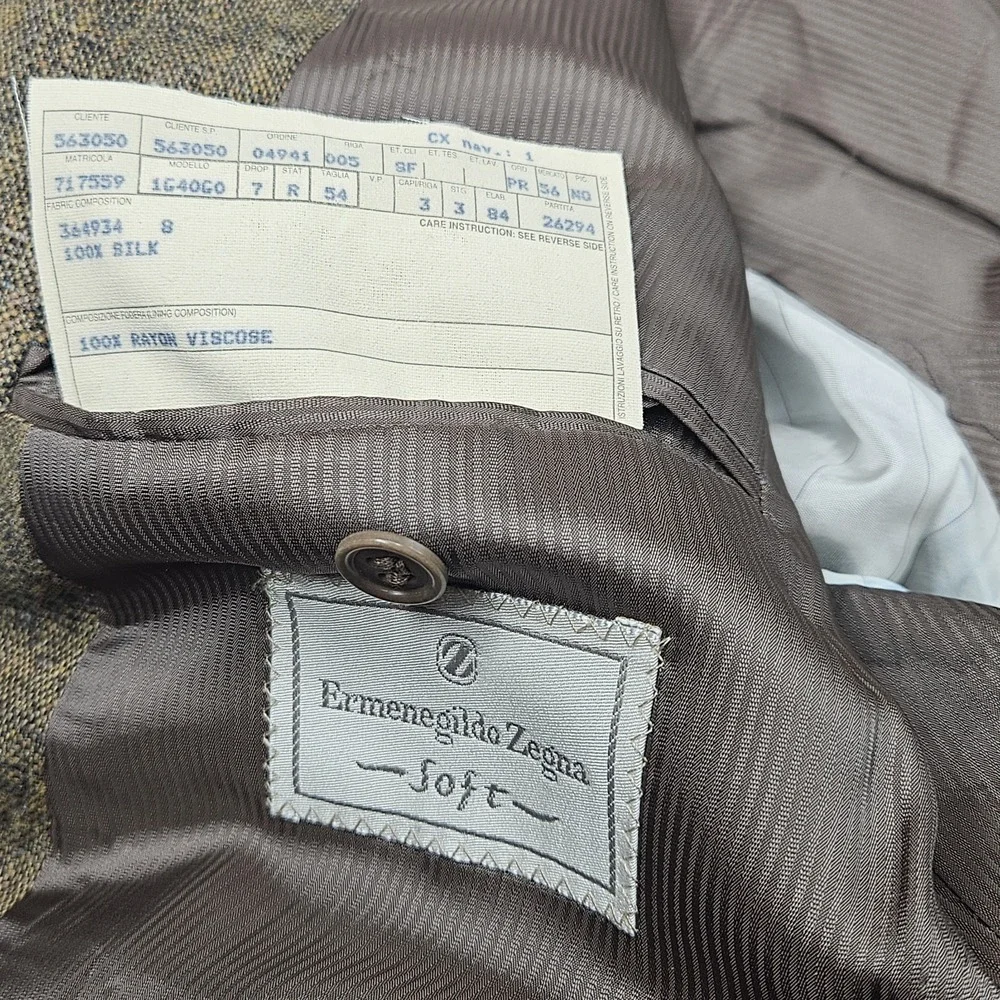 Ermenegildo Zegna Soft Blazer Men's 44R 100% Silk Sport Coat Jacket Italy Made